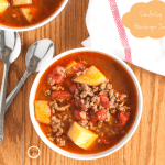 hamburger soup in bowls